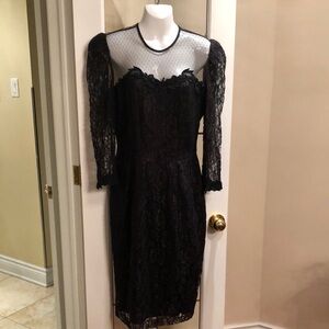 Vintage Nancy Johnson Black Lace Dress
